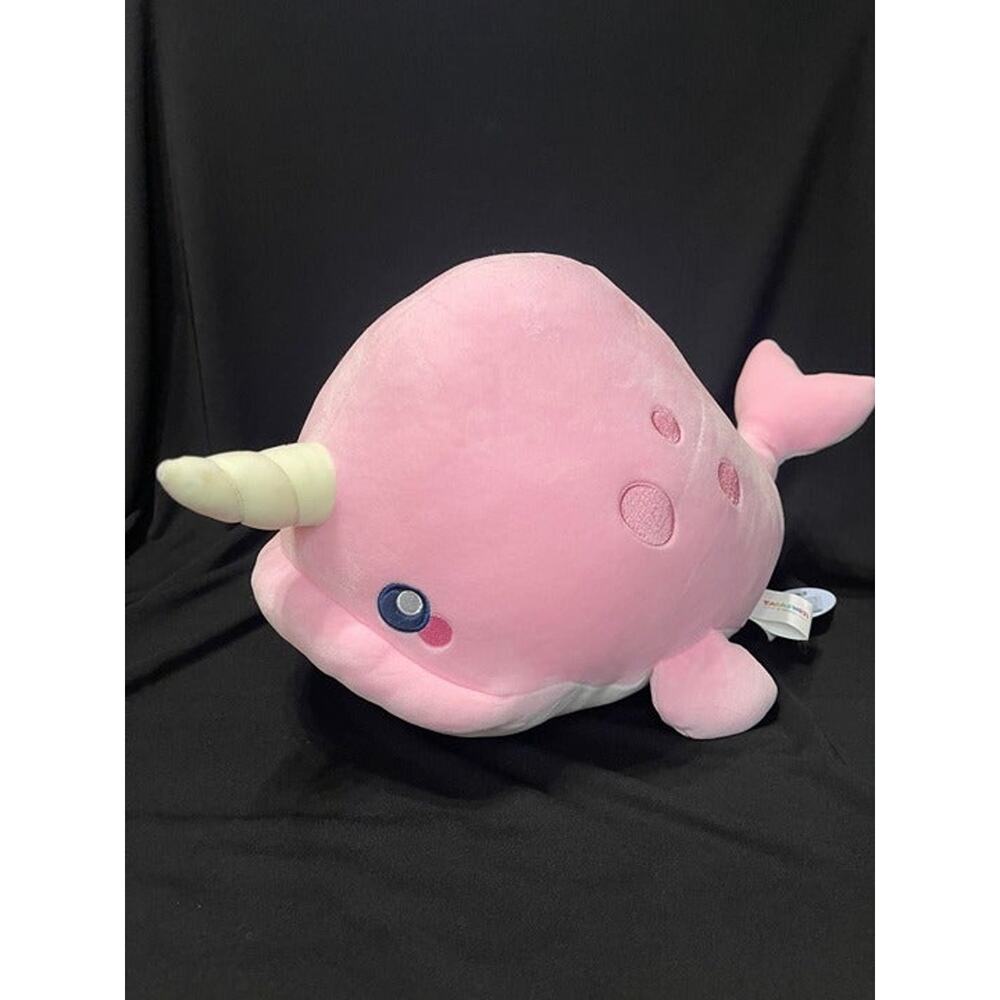Takashoji Amuse Pink Narwhal Plush Kawaii Stuffed Animal 14" Japan Toy NWT